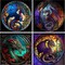 Diamond Painting Kits for Adults - 4 Pack Dragon DIY 5D Diamond Art Kits Full Drill Diamond Dots Paintings with Diamonds Gem Art and Crafts Home Decor 【13.78x13.78inch】